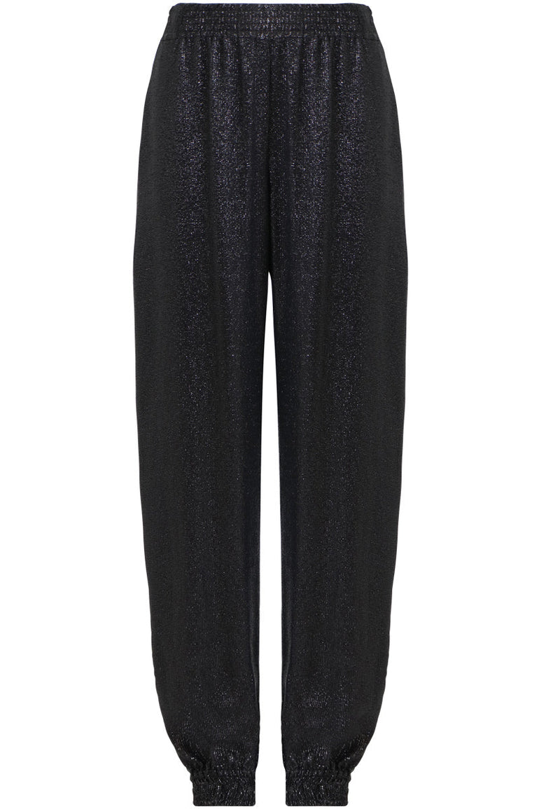 SAINT LAURENT RTW LUREX JOGGER PANTS BLACK