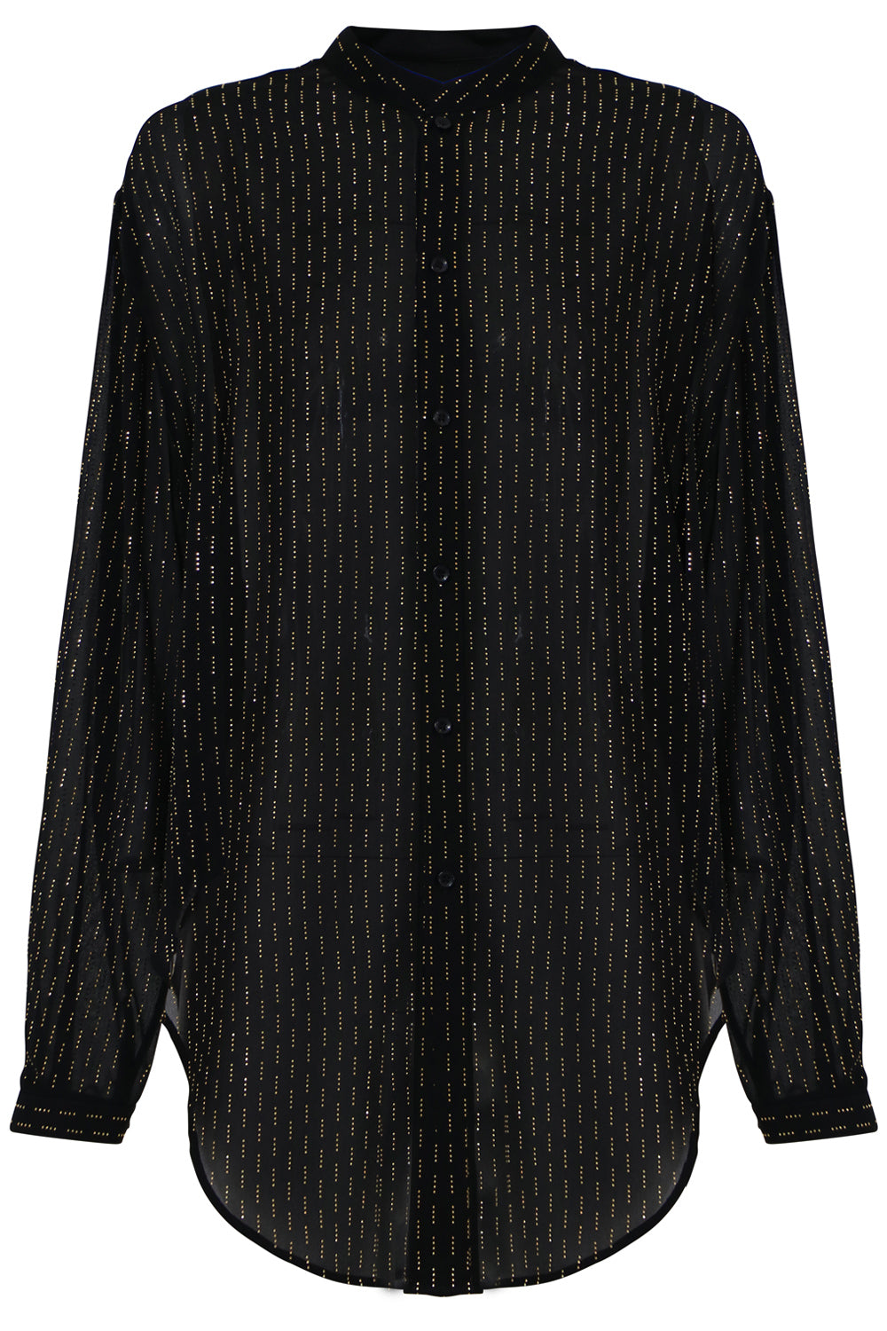 SAINT LAURENT RTW MICRO STUDDED BLOUSE L/S BLACK