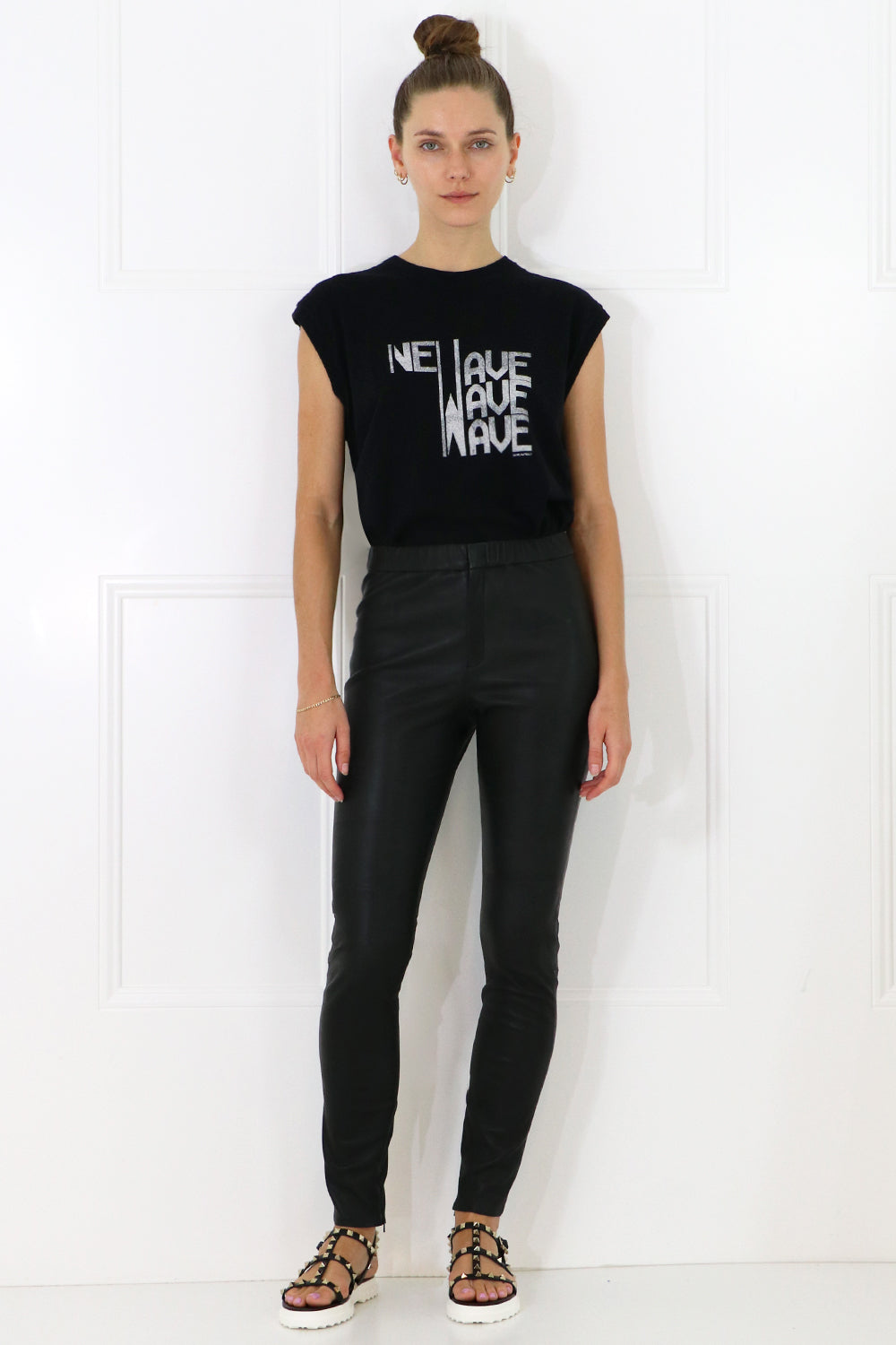 SAINT LAURENT RTW NEW WAVE CAP/SL T-SHIRT BLACK