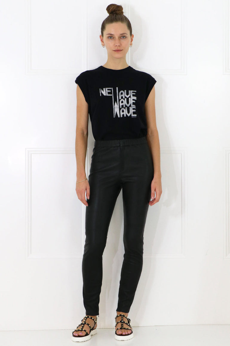 SAINT LAURENT RTW NEW WAVE CAP/SL T-SHIRT BLACK