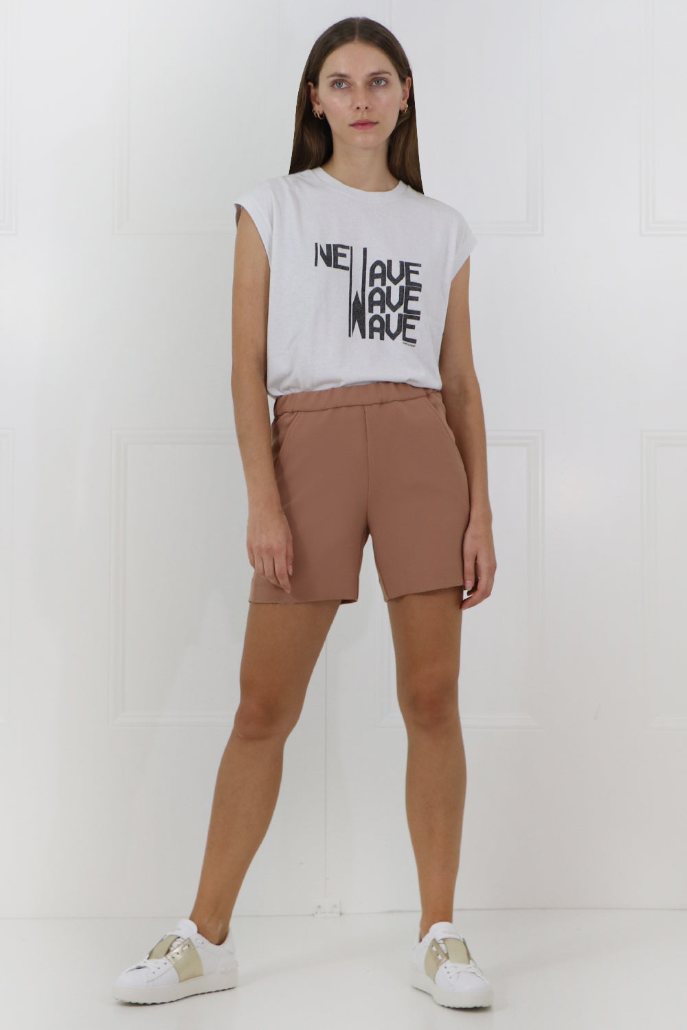 SAINT LAURENT RTW NEW WAVE CAP/SL T-SHIRT ECRU