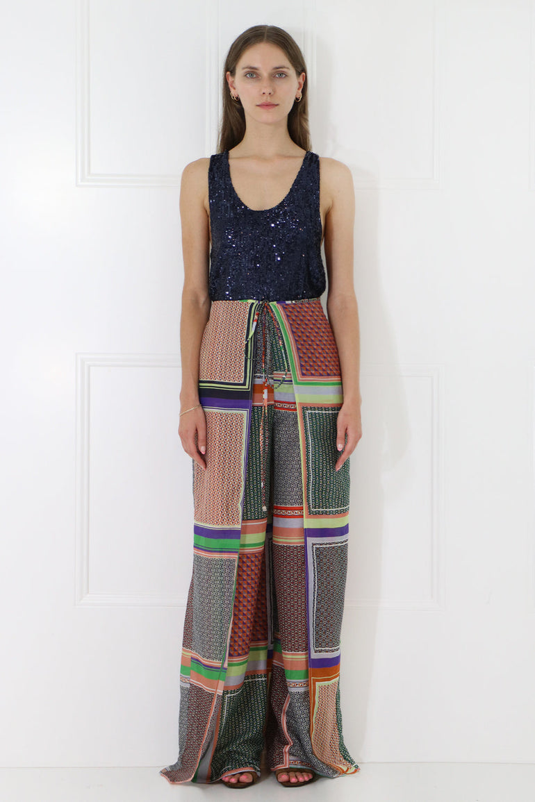 SAINT LAURENT RTW SEQUINED TANK TOP MARINE