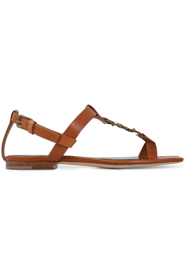 SAINT LAURENT SANDALS CASSANDRA POWER THONG SANDAL | TAN