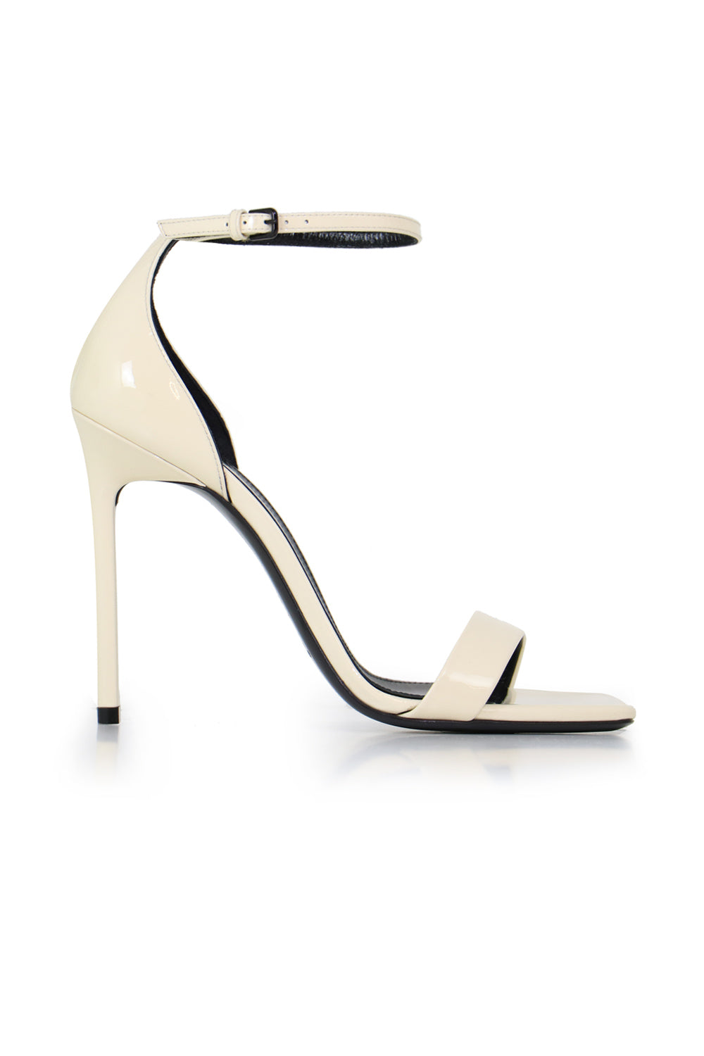 SAINT LAURENT SHOES AMBER SANDAL 105MM PATENT COQUILLE