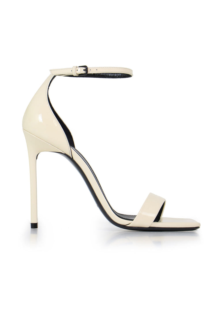 SAINT LAURENT SHOES AMBER SANDAL 105MM PATENT COQUILLE