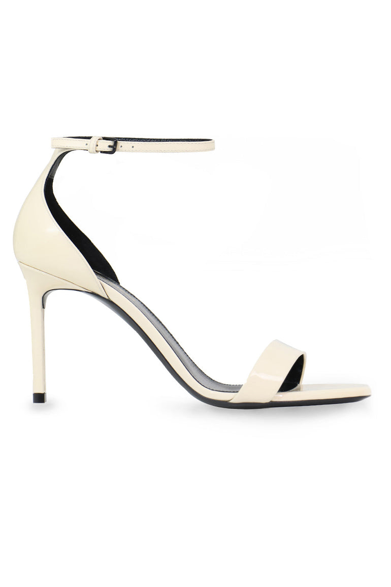 SAINT LAURENT SHOES AMBER SANDAL 85MM PATENT COQUILLE