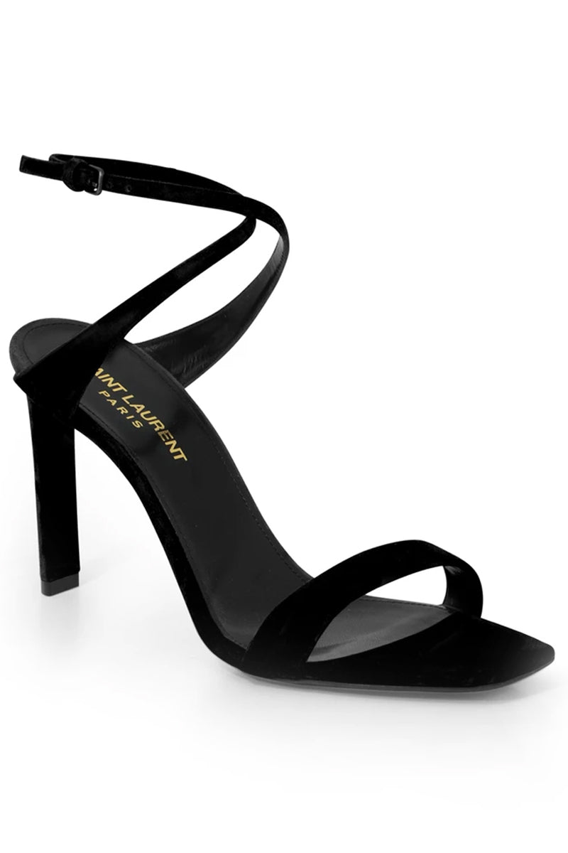 SAINT LAURENT SHOES BEA WRAP SANDAL 90MM BLACK