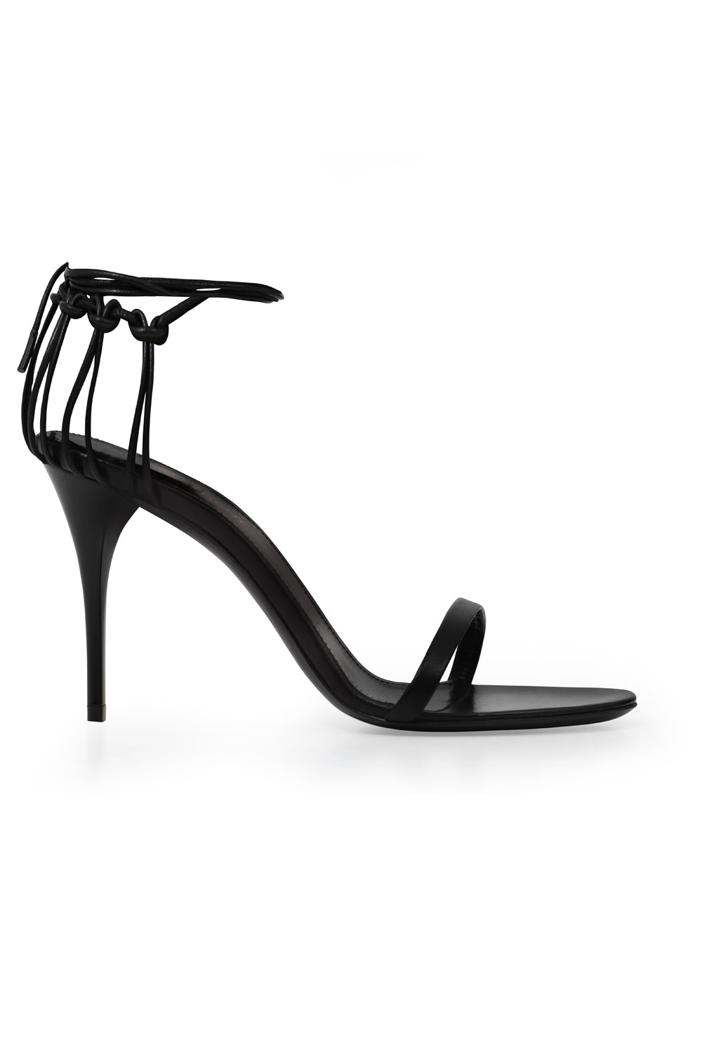SAINT LAURENT SHOES LEXI LACE BACK HEEL 90MM BLACK