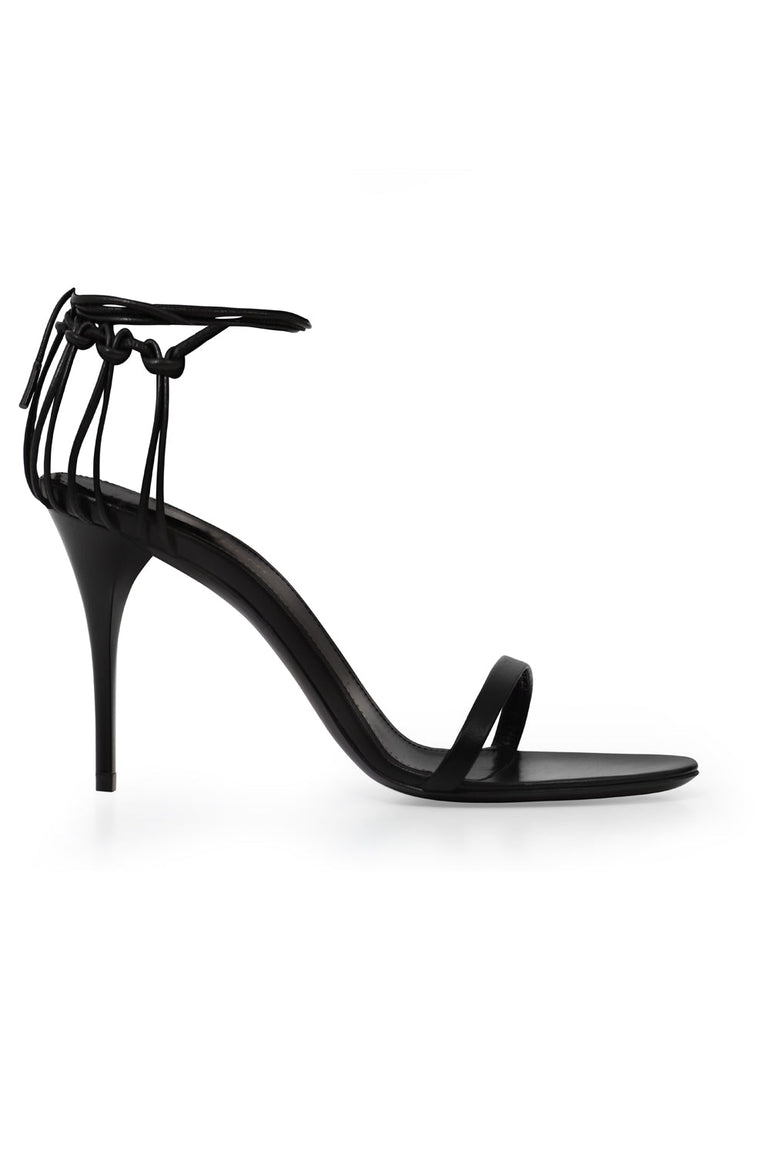SAINT LAURENT SHOES LEXI LACE BACK HEEL 90MM BLACK