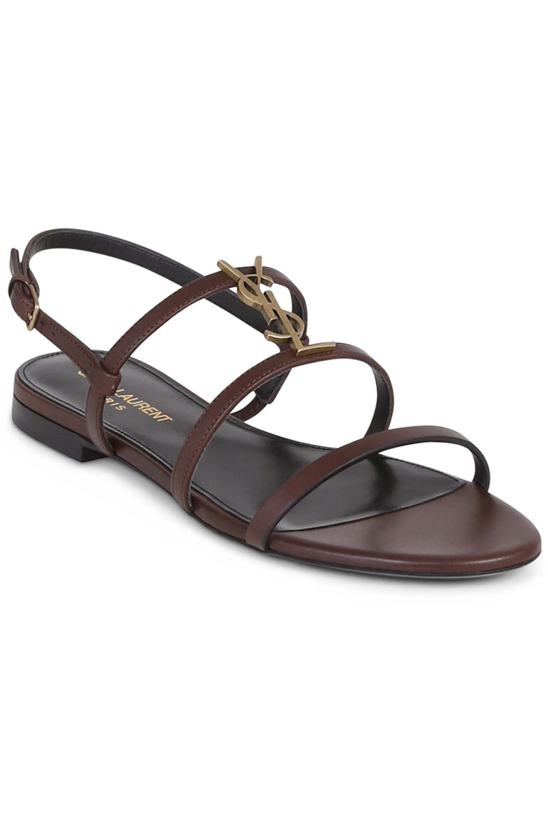 SAINT LAURENT SHOES BROWN OLD DO NOT USE CASSANDRA MONOGRAMME SANDAL TAN