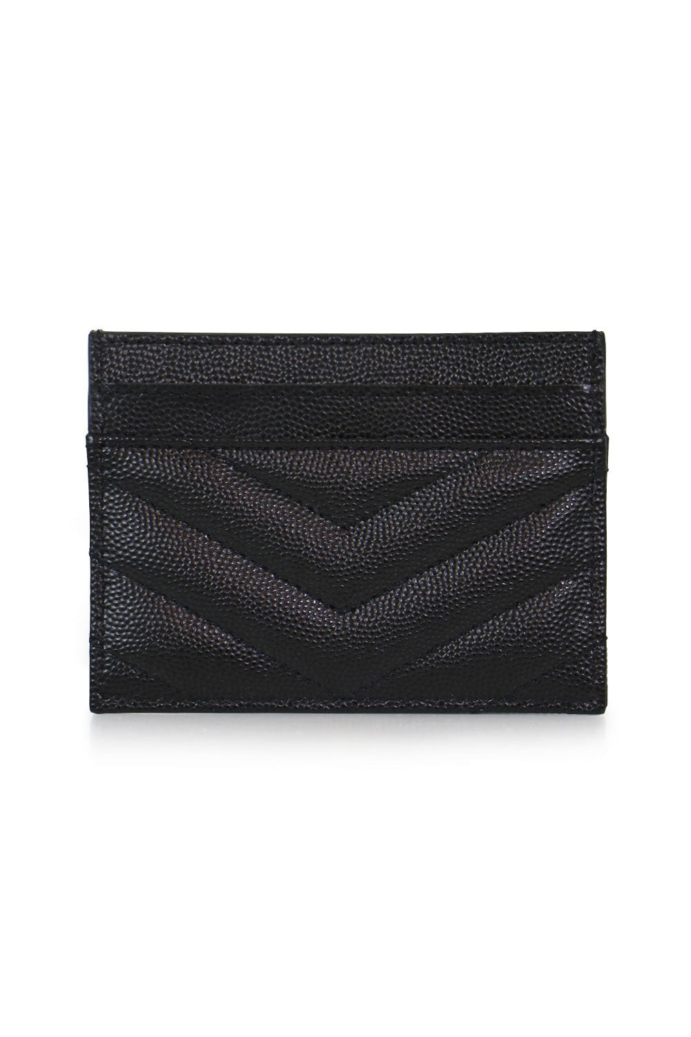 SAINT LAURENT SMALL LEATHER GOODS BLACK MONOGRAMME QUILTED CARDHOLDER | BLACK/SILVER