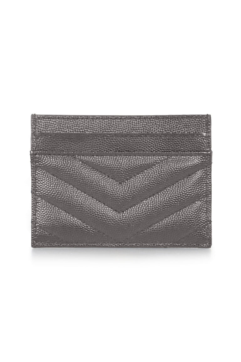SAINT LAURENT SMALL LEATHER GOODS MULTI MONOGRAMME QUILTED CARDHOLDER | FOG/GOLD