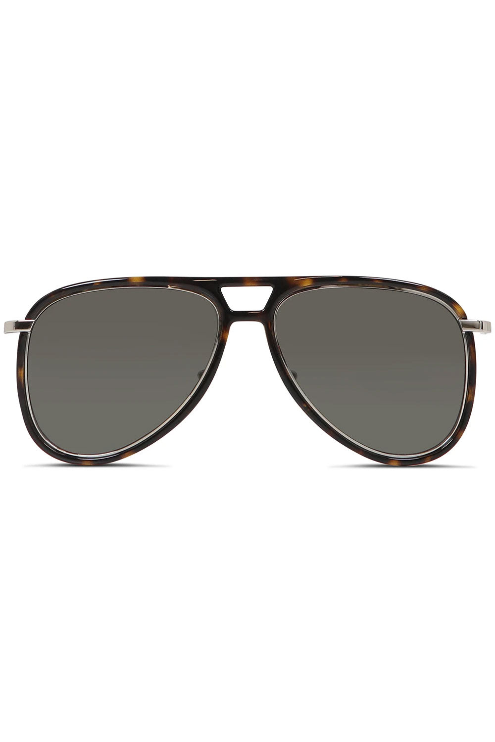 SAINT LAURENT SUNGLASSES GREY SL CLASSIC RIM SUNGLASSES | DARK HAVANA GREY