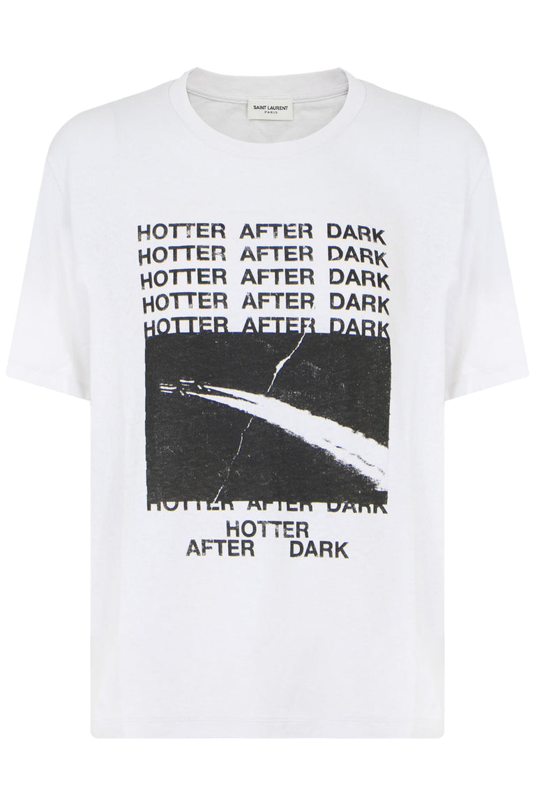 SAINT LAURENT T-SHIRTS AFTER DARK T-SHIRT ECRU