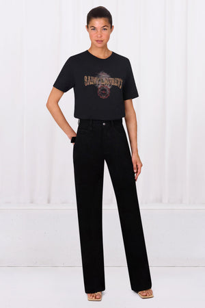 SAINT LAURENT T-SHIRTS GRAPHIC LOGO T-SHIRT S/S BLACK