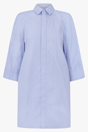 SACAI Dresses Stripe Bell Cuff Shirt Dress | Light Blue
