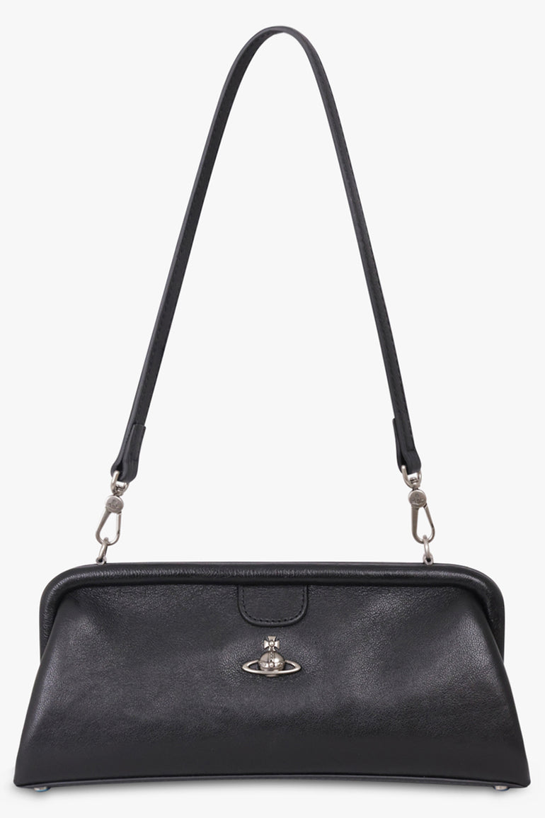 VIVIENNE WESTWOOD BAGS BLACK / Black/Dark Silver Jane Frame Purse | Black/Dark Silver