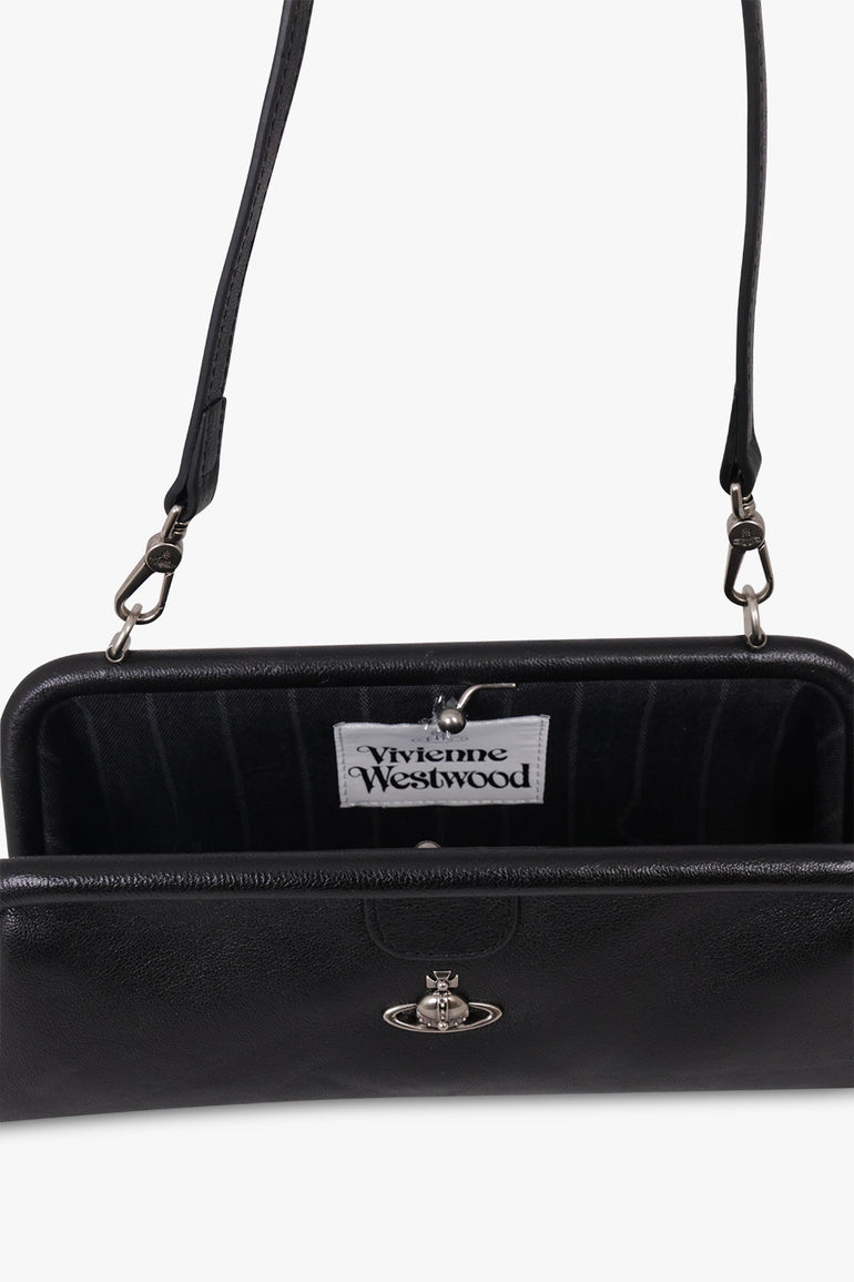 VIVIENNE WESTWOOD BAGS BLACK / Black/Dark Silver Jane Frame Purse | Black/Dark Silver