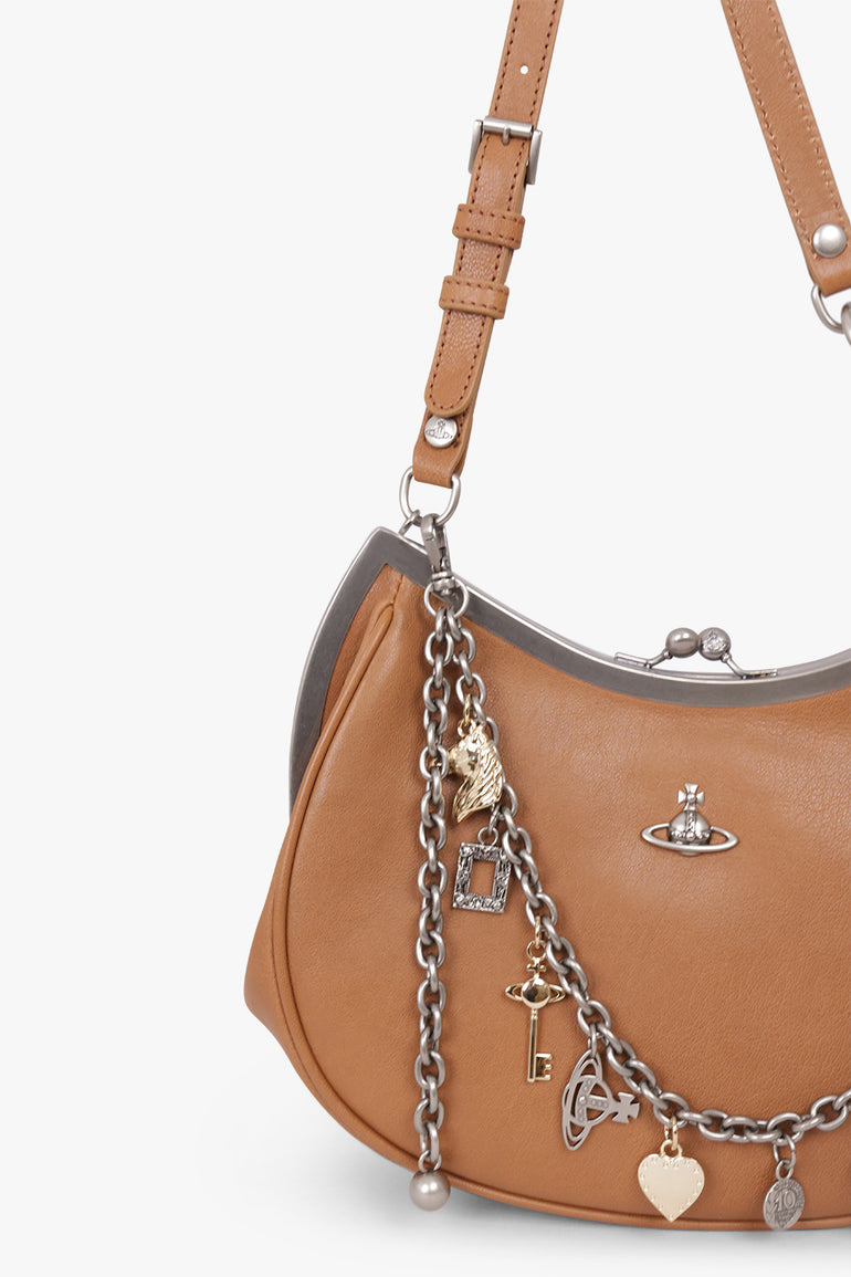 VIVIENNE WESTWOOD BAGS BROWN / Honey/Dark Silver Charm Frame Purse | Honey/Silver/Gold