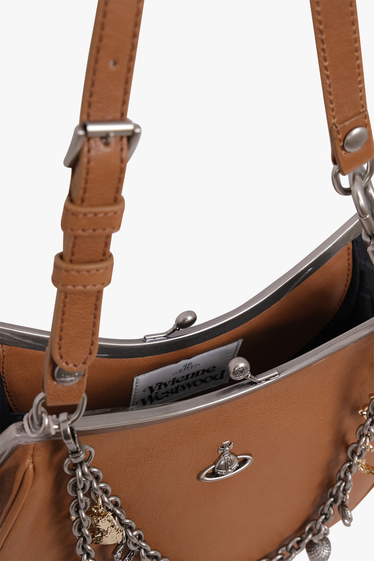 VIVIENNE WESTWOOD BAGS BROWN / Honey/Dark Silver Charm Frame Purse | Honey/Silver/Gold