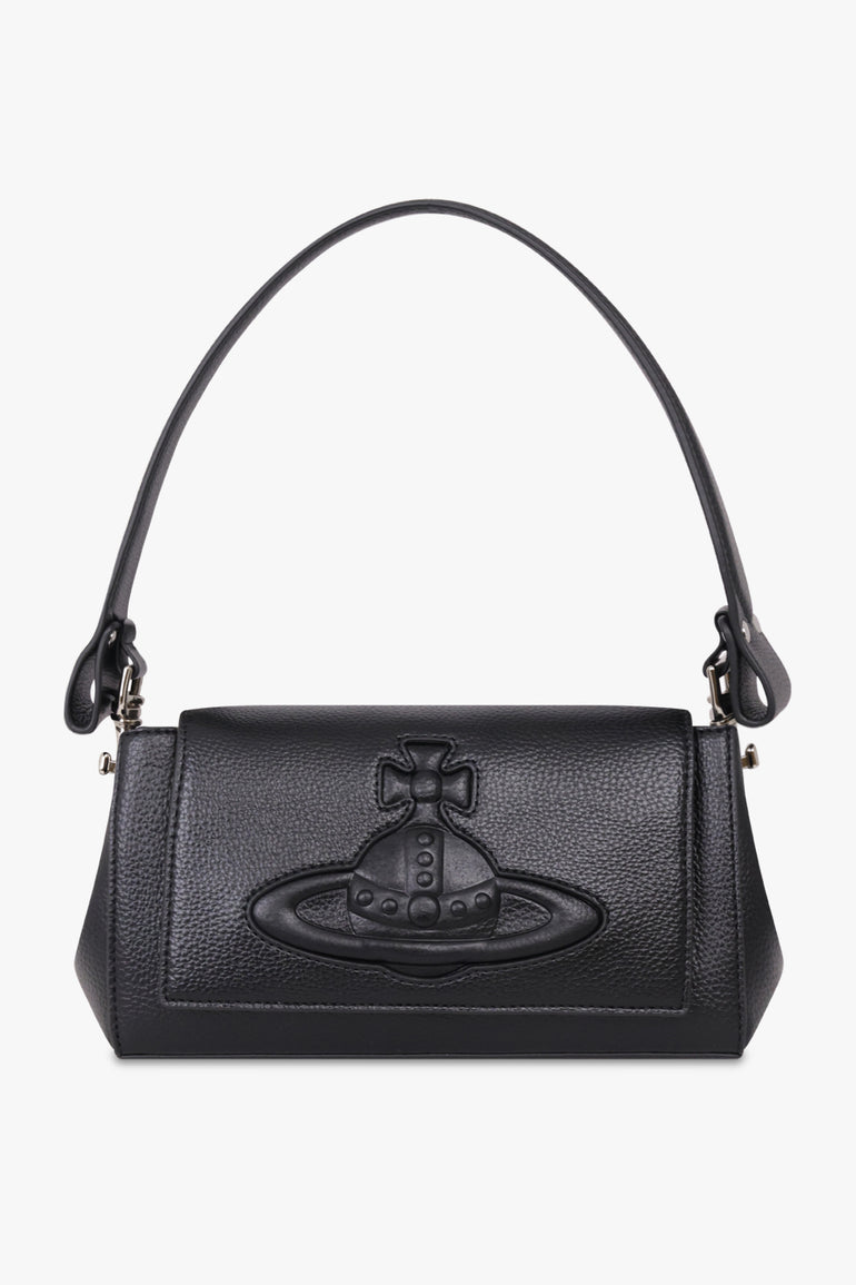 VIVIENNE WESTWOOD BAGS BLACK / Black Hazel Tonal Orb Medium Handbag | Black