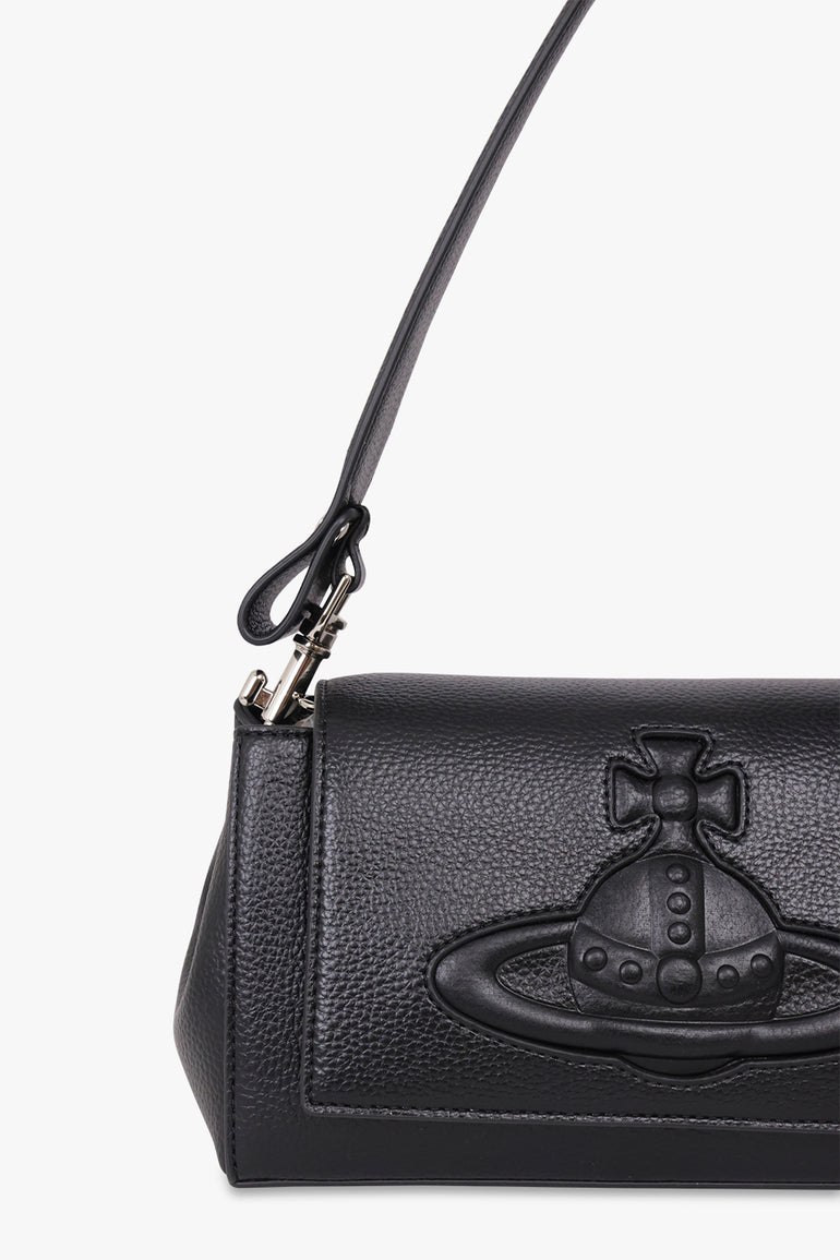 VIVIENNE WESTWOOD BAGS BLACK / Black Hazel Tonal Orb Medium Handbag | Black