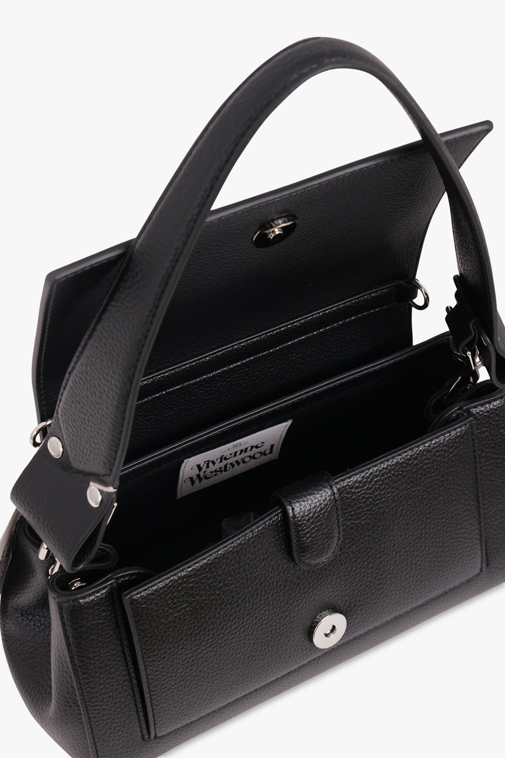 VIVIENNE WESTWOOD BAGS BLACK / Black Hazel Tonal Orb Medium Handbag | Black
