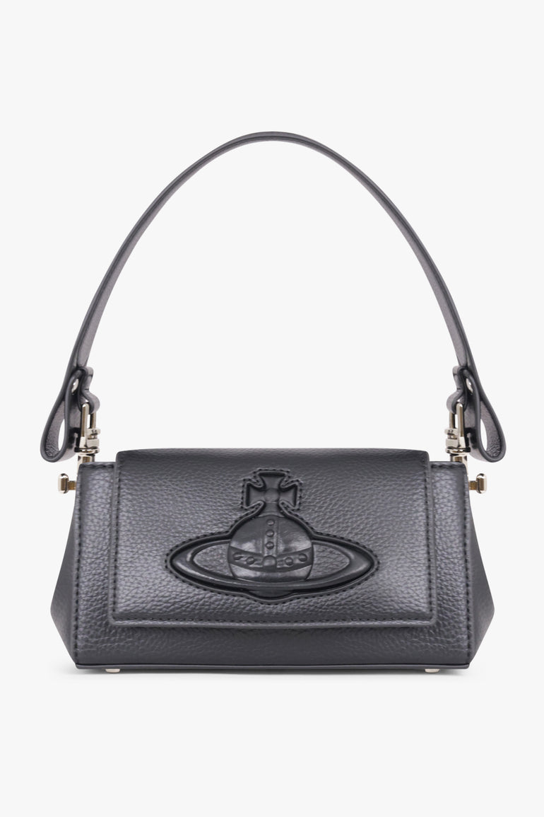 VIVIENNE WESTWOOD BAGS BLACK / Black Hazel Tonal Orb Small Handbag | Black