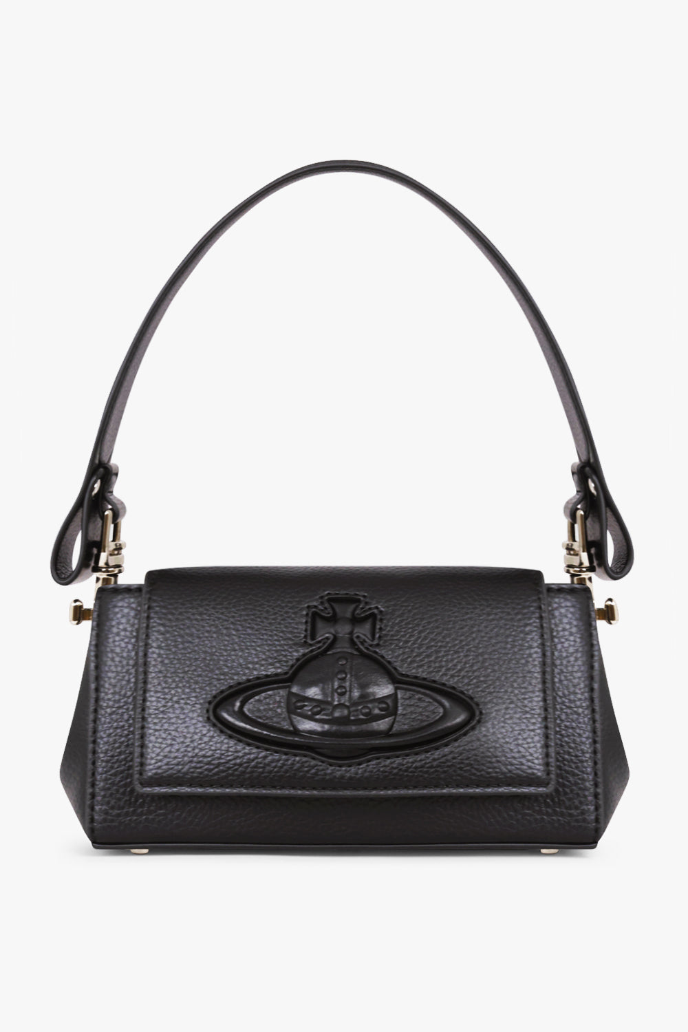 VIVIENNE WESTWOOD BAGS BLACK / Black Hazel Tonal Orb Small Handbag | Black