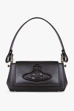 VIVIENNE WESTWOOD BAGS BLACK / Black Hazel Tonal Orb Small Handbag | Black