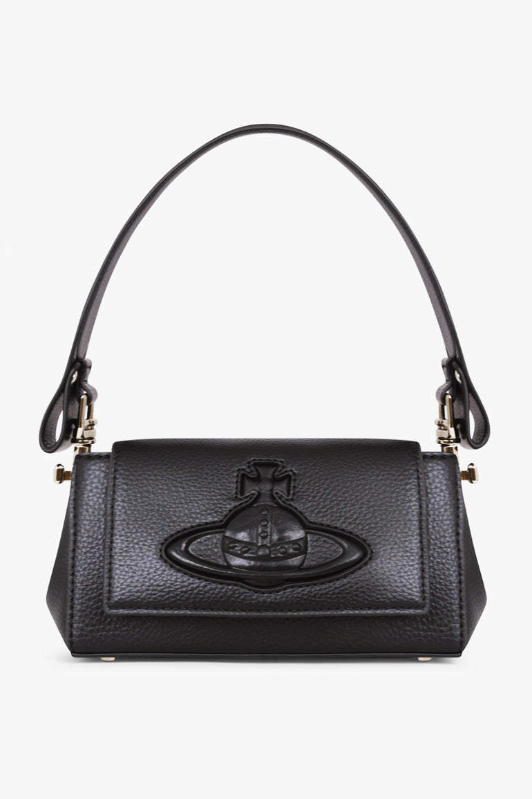 VIVIENNE WESTWOOD BAGS BLACK / Black Hazel Tonal Orb Small Handbag | Black