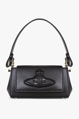 VIVIENNE WESTWOOD BAGS BLACK / Black Hazel Tonal Orb Small Handbag | Black