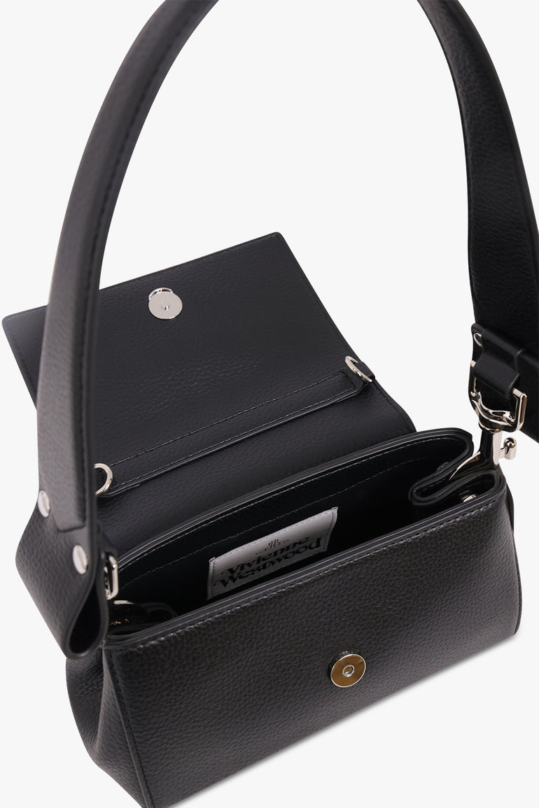 VIVIENNE WESTWOOD BAGS BLACK / Black Hazel Tonal Orb Small Handbag | Black