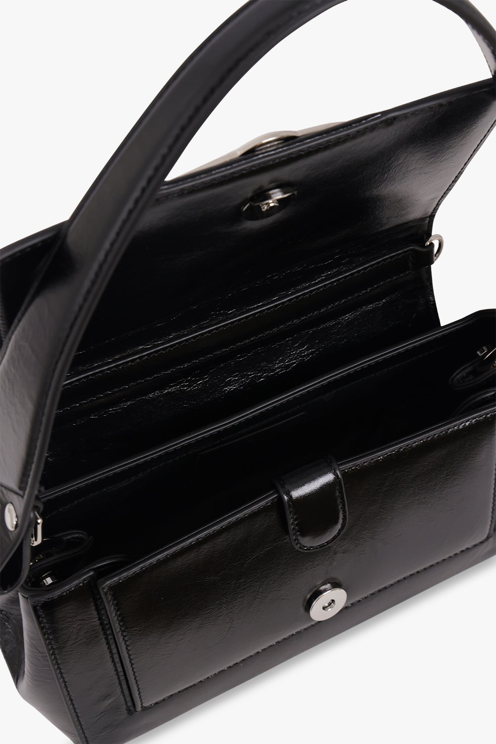 VIVIENNE WESTWOOD BAGS BLACK / Black Hazel Shiny Medium Handbag | Black