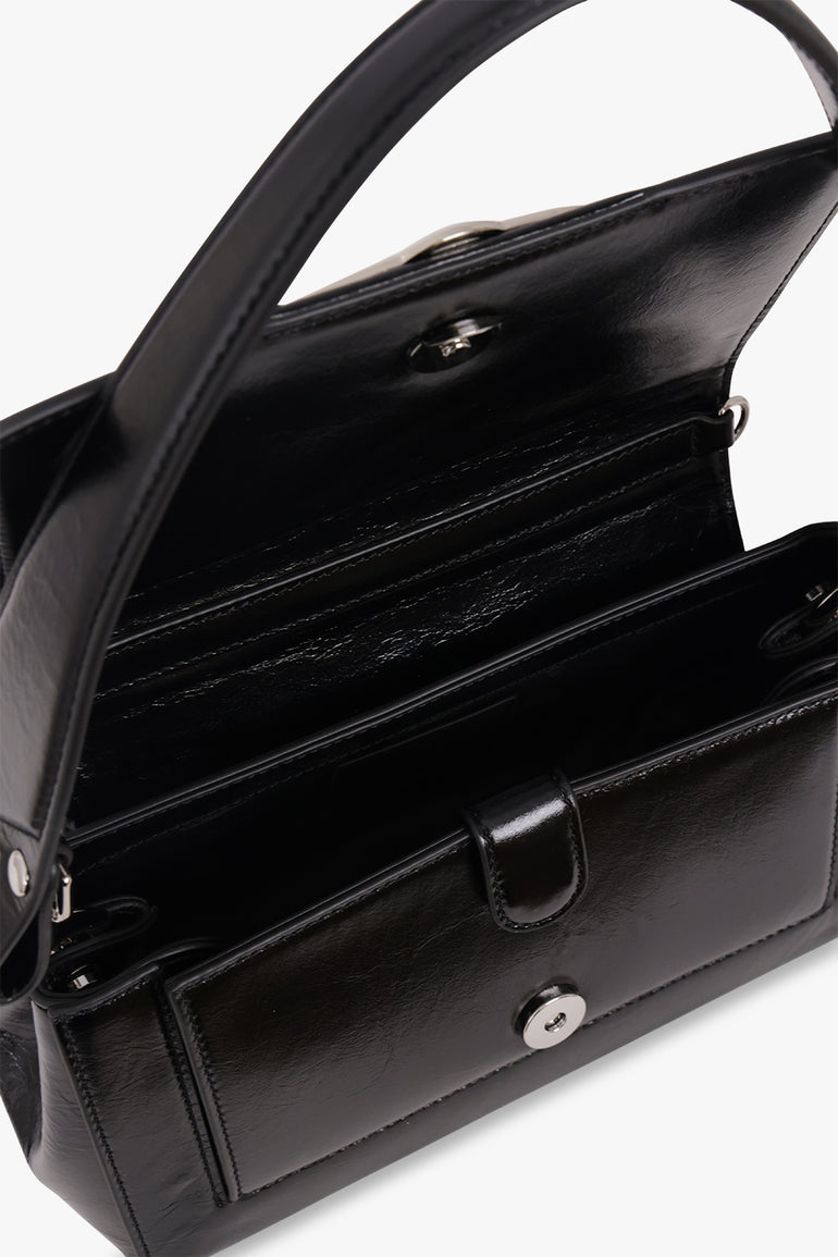 VIVIENNE WESTWOOD BAGS BLACK / Black Hazel Shiny Medium Handbag | Black