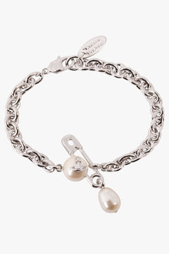 VIVIENNE WESTWOOD JEWELLERY SILVER / White/Silver Claude Small Bracelet | White/Silver
