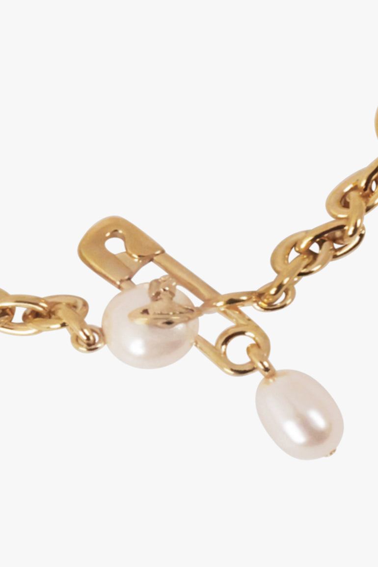 VIVIENNE WESTWOOD JEWELLERY GOLD / White/Gold Claude Small Bracelet | White/Gold