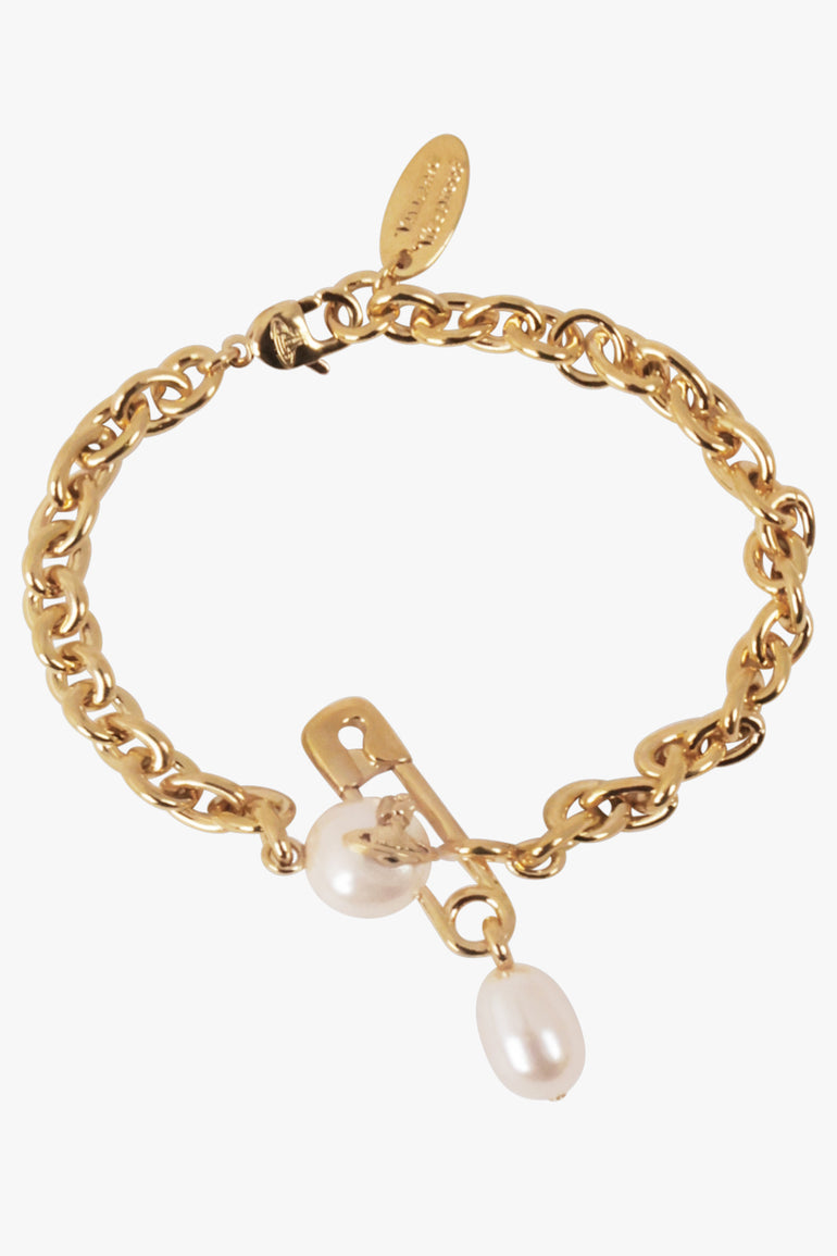 VIVIENNE WESTWOOD JEWELLERY GOLD / White/Gold Claude Small Bracelet | White/Gold