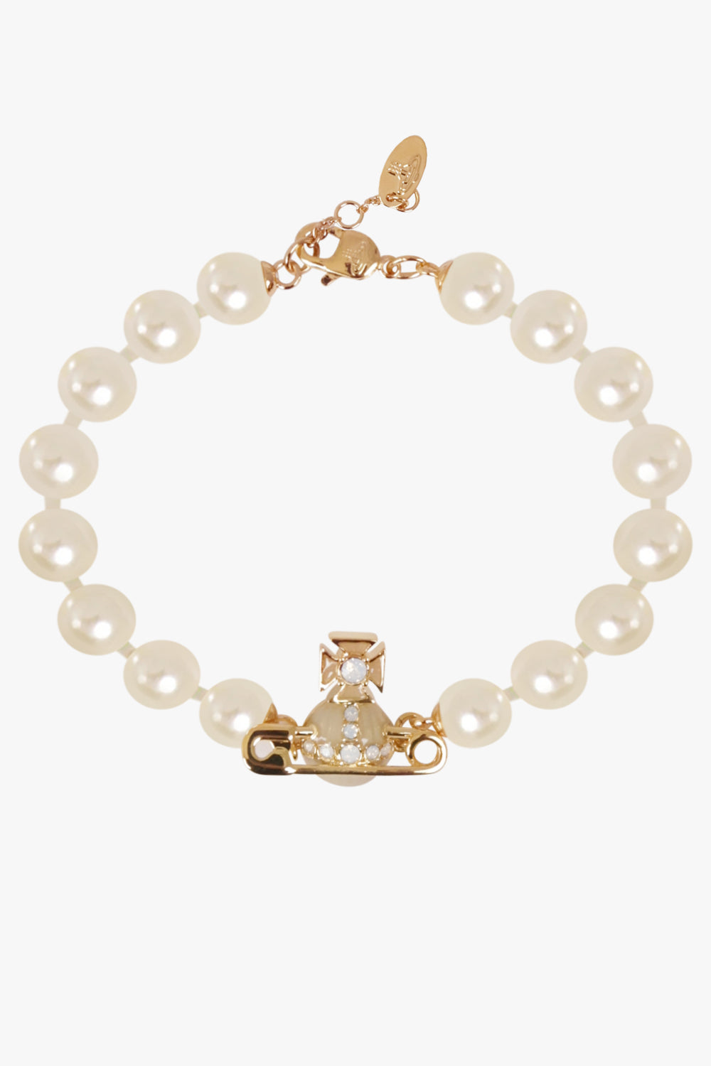 VIVIENNE WESTWOOD JEWELLERY GOLD / Blue/Gold Kitty Pearl Bracelet | Blue/Gold