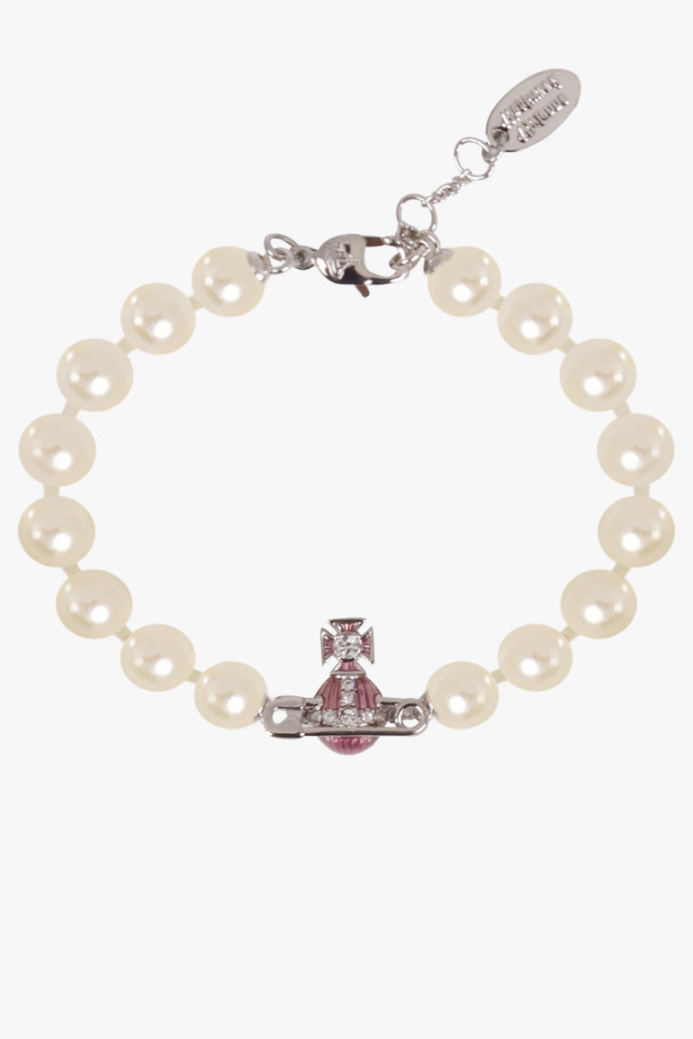 VIVIENNE WESTWOOD JEWELLERY SILVER / Purple/Silver Kitty Pearl Bracelet | Purple/Silver