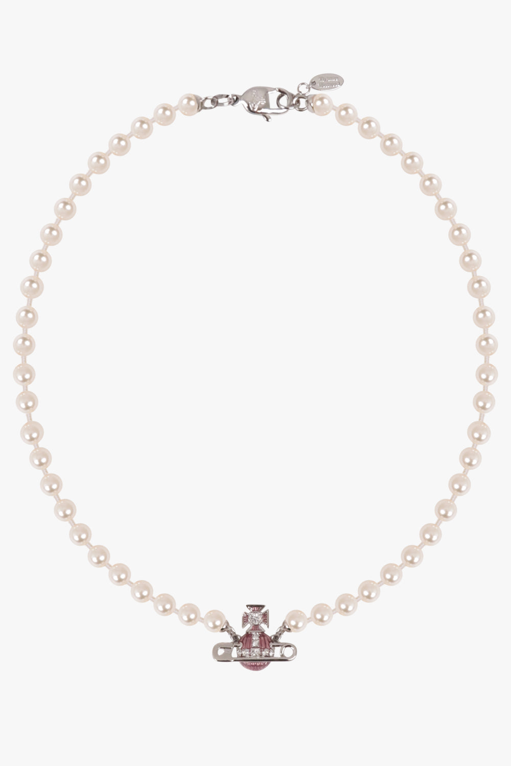 VIVIENNE WESTWOOD JEWELLERY SILVER / Purple/Silver Kitty Pearl Necklace | Purple/Silver