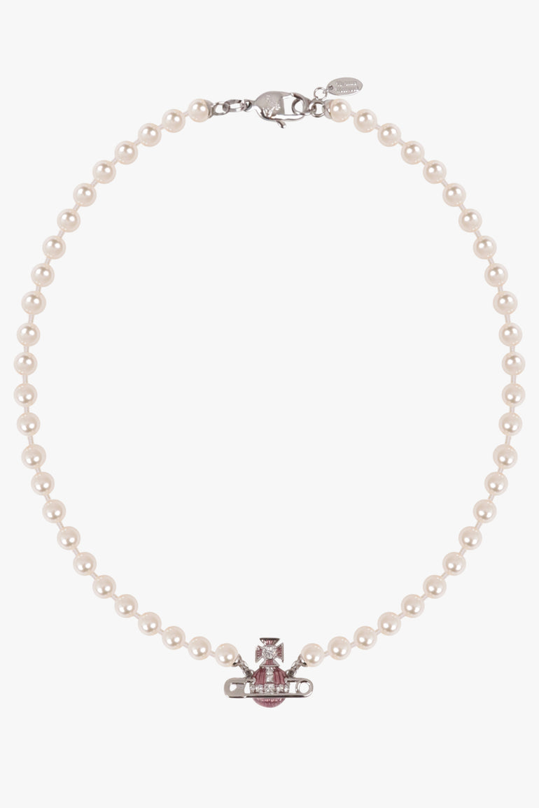 VIVIENNE WESTWOOD JEWELLERY SILVER / Purple/Silver Kitty Pearl Necklace | Purple/Silver