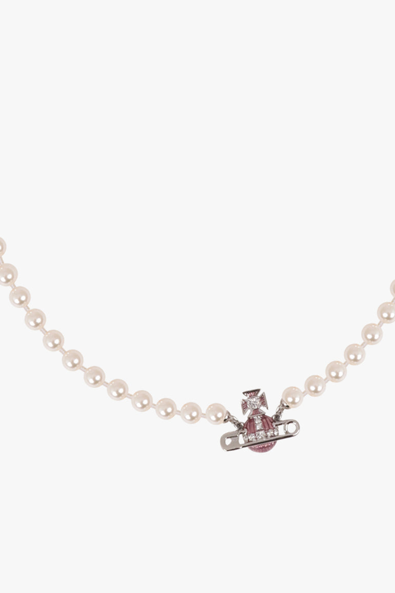 VIVIENNE WESTWOOD JEWELLERY SILVER / Purple/Silver Kitty Pearl Necklace | Purple/Silver