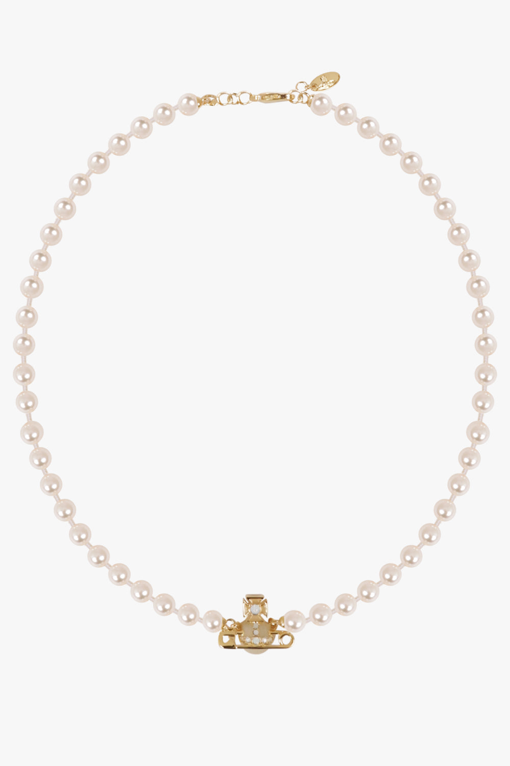 VIVIENNE WESTWOOD JEWELLERY GOLD / Blue/Gold Kitty Pearl Necklace | Blue/Gold