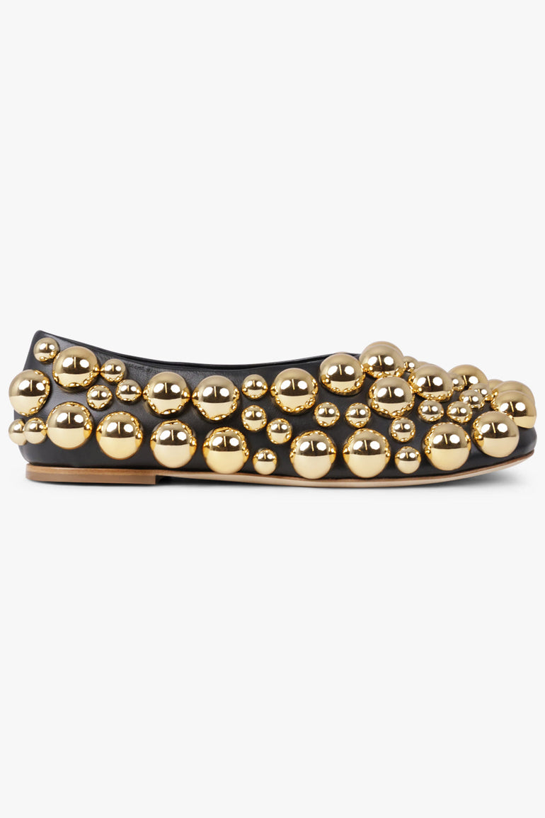 AWAKE MODE SHOES Mismatched Dora Embellished Flat Slipper | Black/Silver/Gold