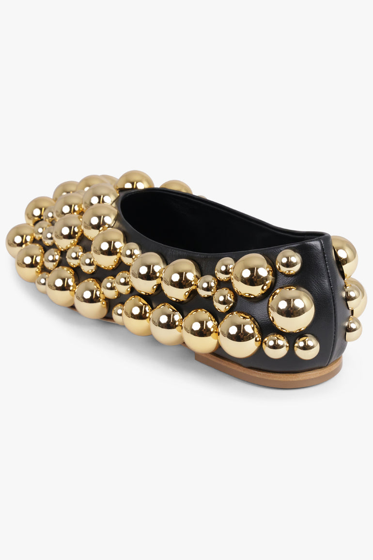 AWAKE MODE SHOES Mismatched Dora Embellished Flat Slipper | Black/Silver/Gold