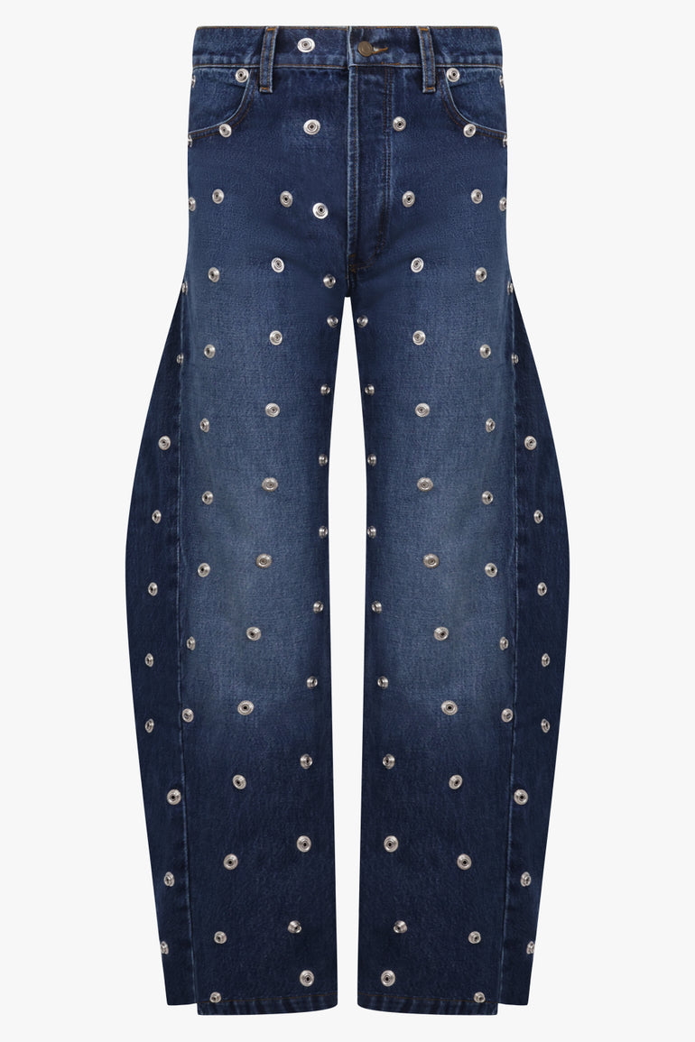 AWAKE MODE RYW Studded Denim Jean with Inserts | Blue