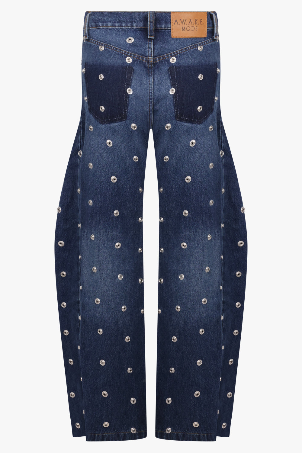 AWAKE MODE RYW Studded Denim Jean with Inserts | Blue