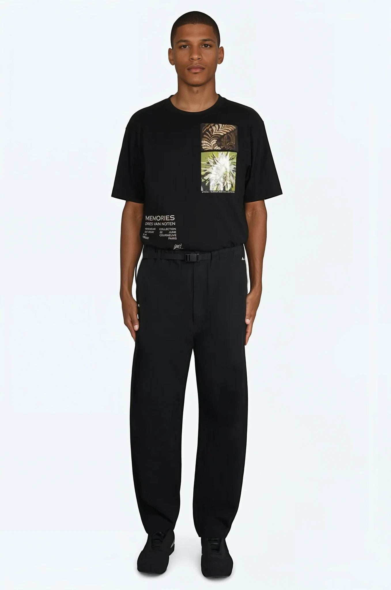 DRIES VAN NOTEN RTW Heer Patchwork S/S T-Shirt | Black