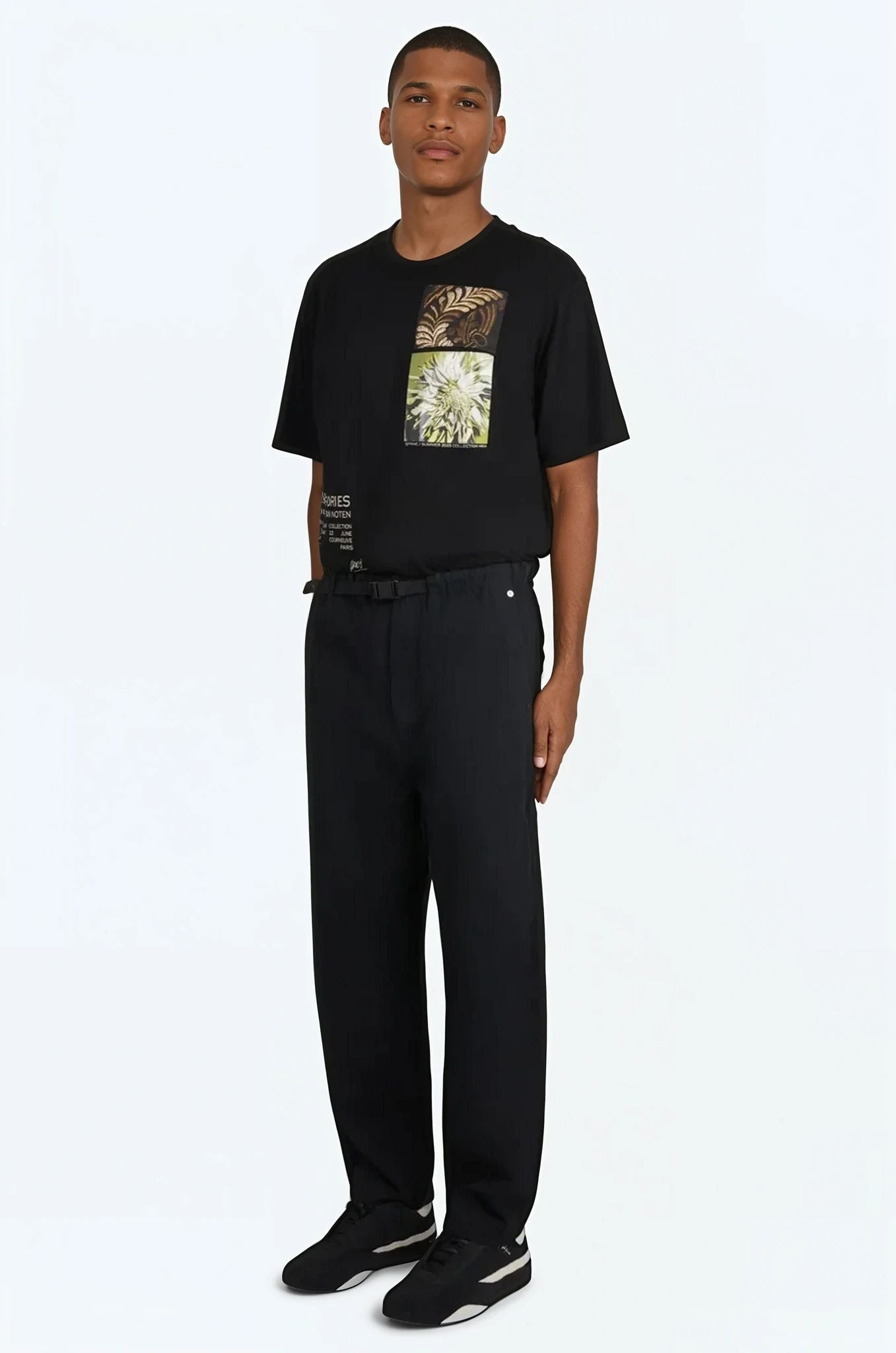 DRIES VAN NOTEN RTW Heer Patchwork S/S T-Shirt | Black